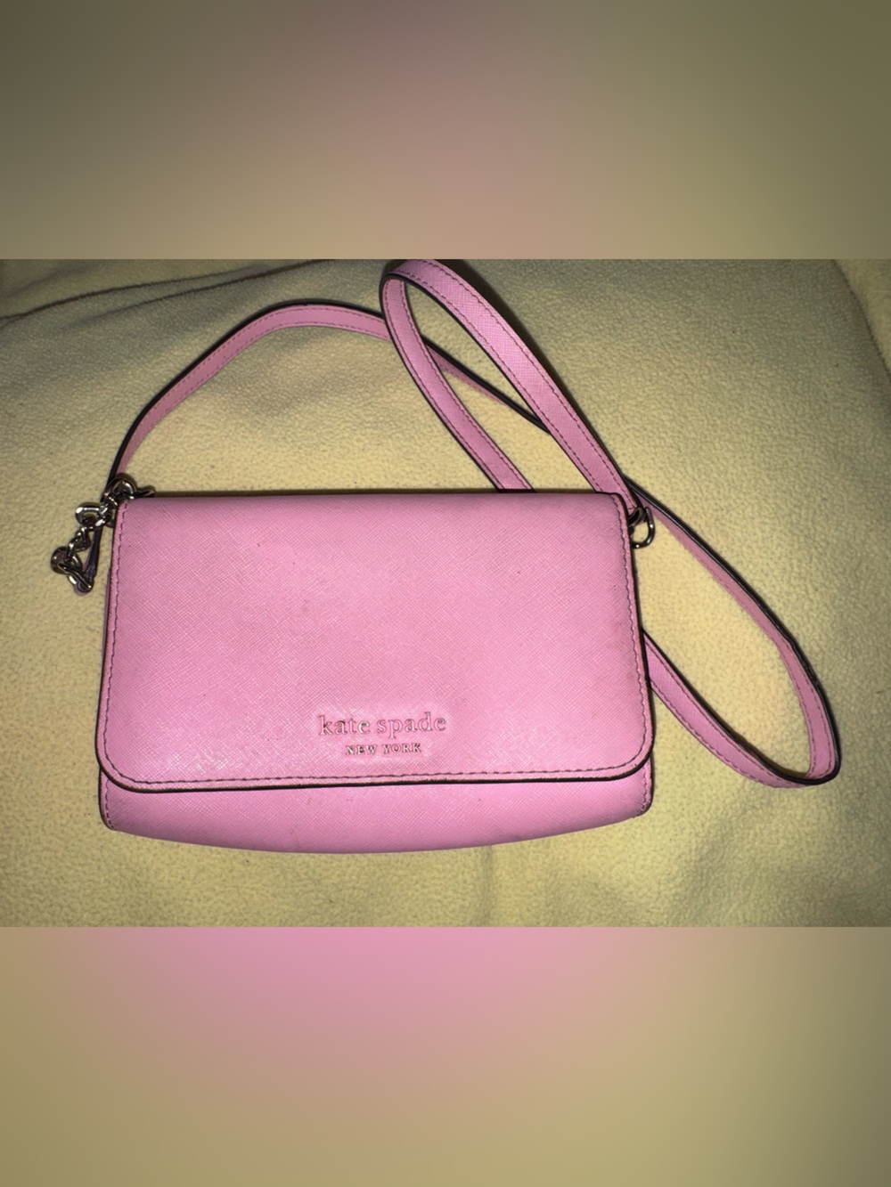 kate spade Pink Saffiano Crossbody Wristlet
